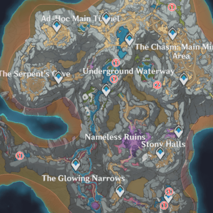 Genshin - Frog Item Locations - The Chasm Underground Mines