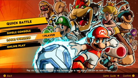 Mario Strikers Local Wireless Quick Battles