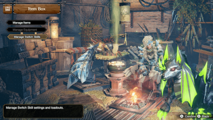Monster Hunter Rise Sunbreak - Go to Item Box or Tent.png