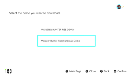 MH Rise Sunbreak - Choose the Sunbreak Demo Option