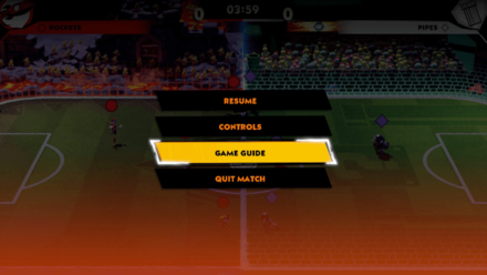 Mario Strikers Battle League - Access Game Guide in Pause Menu