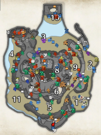MH Rise Sunbreak - Jungle - Gathering Map Top Level