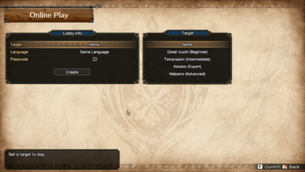 MH Rise Sunbreak - Online Play Target Preferences