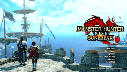 MH Rise Sunbreak - Switch Demo Menu