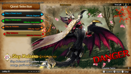 MH Rise Sunbreak - Switch Lobby Quest Selection