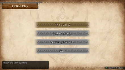 MH Rise Sunbreak - Demo Online Play Menu
