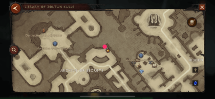 Archive of Secrets Northeast Corner Lost Page Map View