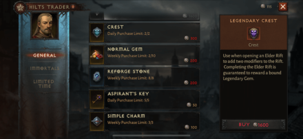 Hilts Trader Purchase Aspirants Keys