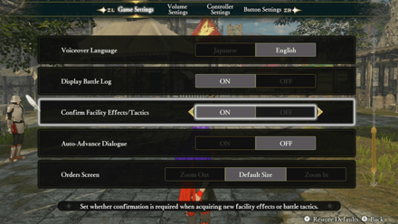 Fire Emblem Warriors Three Hopes - Confirm Facility Effects Tactics