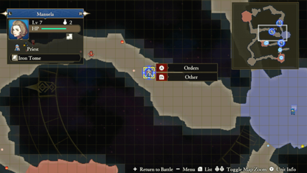 Fire Emblem Warriors Three Hopes - Order Screen Controls