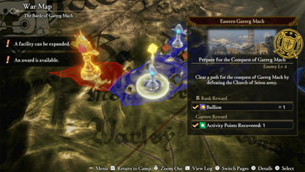 Fire Emblem Warriors Three Hopes - War Map Controls