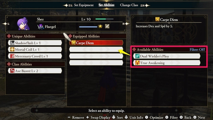 Equipped Class Abilities - FEW3H