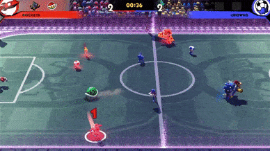 Mario Strikers Battle League - Yoshi gets an easy Hyper Strike by using a Red Shell