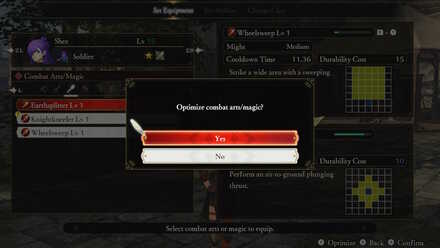 FEW3H - Combat Arts/Magic Screen Confirmation