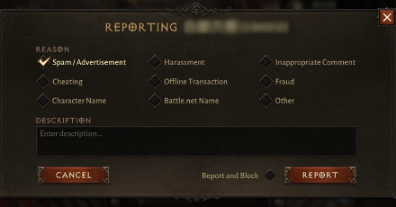Diablo Immortal- Reporting Player