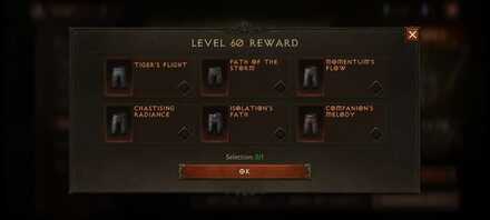 Monk Level 60 Progidys Path Rewards