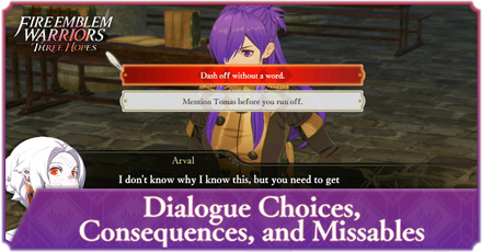 FEW3H - Dialogue Choices, Consequences, and Missables
