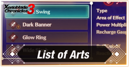Xenoblade Chronicles 3 List of Arts