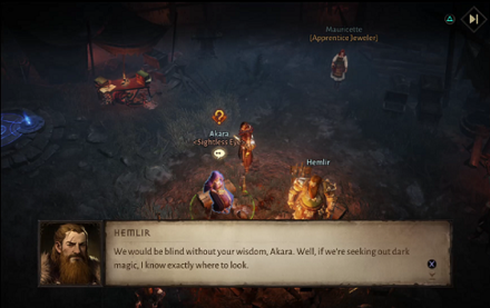 DI - talk to Hemlir and Akara