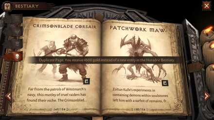 Bestiary Dupe Reward