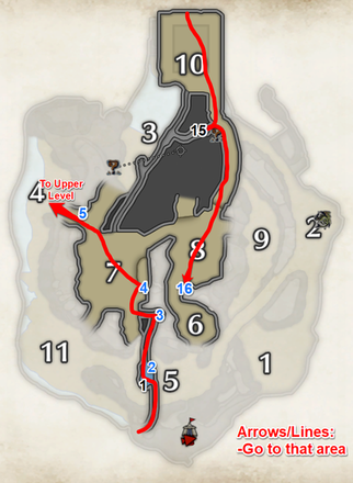 MHRise Sunbreak - Lower level ore mining path