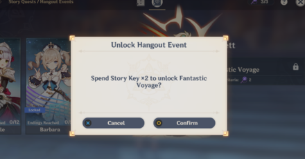 Genshin - Story Keys - Unlock Hangout event with 2 story keys