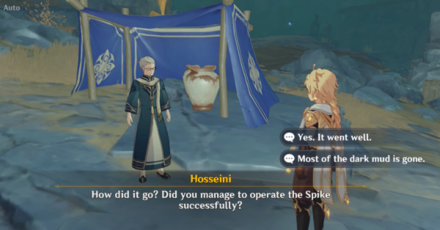 Genshin -  Spike Self-Circulation Report Conclusion Quest - Finish talking to Hosseini