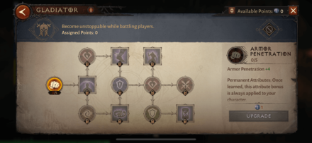 Gladiator Skill Tree