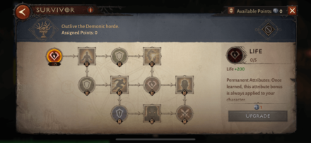 Survivor Skill Tree