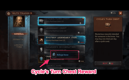 Cycles Turn Chest Reward is Missing