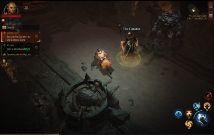 DI - escort the Curator to the central core