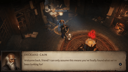 Fragments of the Past - Speak to Deckard Cain in His Workshop