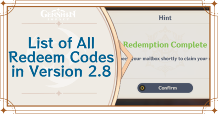 List of All 2.8 Redeem Codes