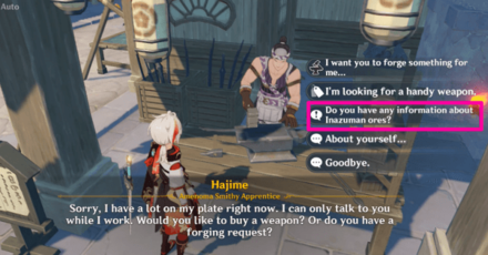 Genshin - Talk to Blacksmiths