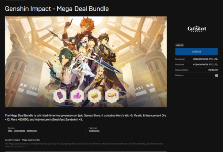 Genshin - How to Redeem Epic Games Mega Deal Bundle