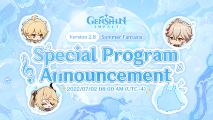 Genshin Impact - Version 2.8 Special Program Announcement