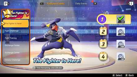 Pokemon UNITE - The Fighter is Here Log in Screen