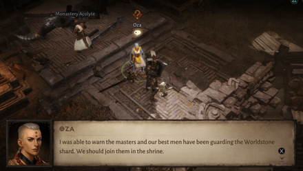 Save the Temple - Speak to Oza