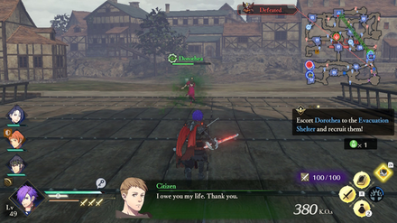 Escort Dorothea to the Evacuation Shelter and recruit them - FEW3H