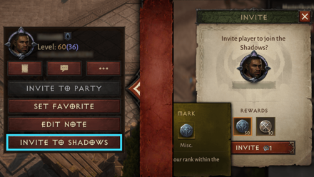 Invite a Player to the Shadows