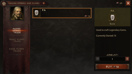 Used to Buy Fa Runes