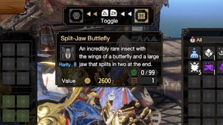 MH Rise Sunbreak - Split-Jaw Buttlefly