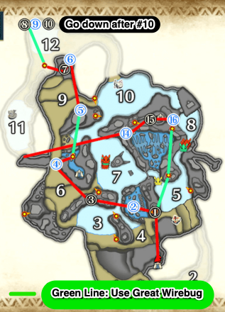MH Rise -  Frost Islands Ore Farming Route Upper Level