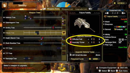 MH Rise Sunbreak - Anomaly Ticket Weapon Requirement