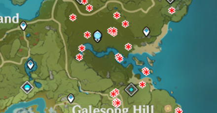 Genshin - Slime Locations - Mondstadt Galesong Hill and Windrise