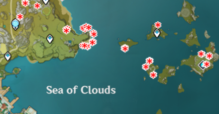 Genshin - Slime Locations - Liyue Sea of Clouds Guyun Stone Forest