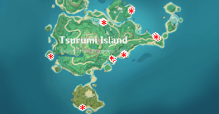 Genshin - Slime Locations - Inazuma Tsurumi Island