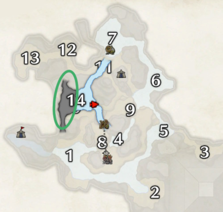 MH Rise Sunbreak - Farm Altaroth on Flooded Forest Lower Level Map