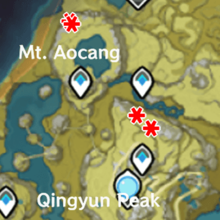 Genshin - Eye of the Storm Locations - Mt. Aocang and Qingyun Peak