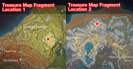 Genshin - Treasure Map Fragment Locations